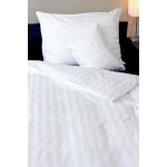 5 részes szatén ágyneműgarnitúra Fehér, csíkos
